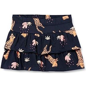 NAME IT Nmfvigga Skirt J1 Zomerrok voor babymeisjes, Donkere saffier/Aop: luipaard