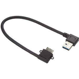 System-S Micro USB 3.0 oplaadkabel datakabel korte DD-kabel haakse stekker 90° 26cm voor Samsung Galaxy S5
