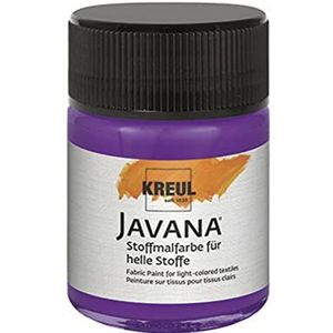 KREUL 91906 - Javanafverf voor lichte stoffen, glas 50 ml in de kleur paars, zachte kleur op waterbasis met romig karakter, dringt diep in de vezels, wasbaar na het fixeren