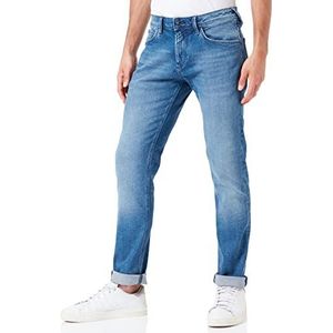 TOM TAILOR Denim Piers Slim Fit Jeans voor heren, 10250 - Used Dark Stone Black Denim