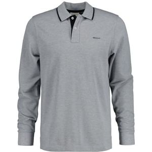 GANT Pique LS poloshirt voor heren, grijs.