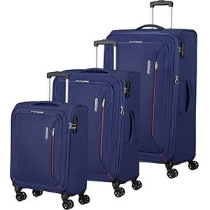 American Tourister Hyperspeed Set van 3 koffers, blauw (Combat Navy), blauw (Combat Navy), kofferset 3-delig, bagageset, Blauw (Combat Navy)., Bagage set