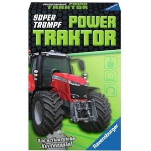 Ravensburger Kaartspel, Supertrumpf Power Traktor 20689, Quartett en Trumpf-spel voor technische fans vanaf 7 jaar: het actiespel