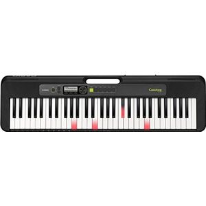 Casio LK-S250 CASIOTONE Verlicht toetsenbord met 61 dynamische aanslagtoetsen in pianolook met automatische begeleiding en microfooningang, zwart