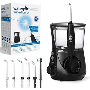 Waterpik - Ultra professionele monddouche met 7 mondstukken en 10 drukniveaus, verwijdert plaque, zwart (WP-662EU)