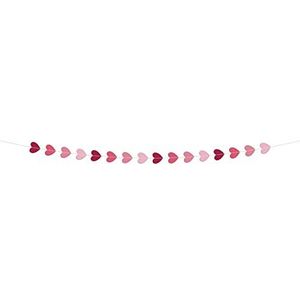 Folat 24886 romantisch decoratief papier met hartje rood roze 3M bruiloftsslinger Valentijnsdag of Moederdag roze
