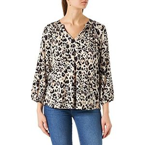 Part Two Mileapw TS Relaxed Fit 3/4 Sleeve T-shirt, dames, Neutral Leo Print, S, Neutral Leo Print