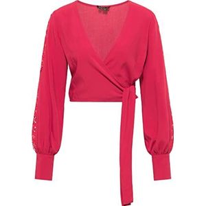 faina Wikkelblouse, rood, M dames, rood, M, Rood