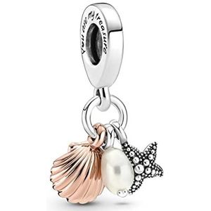 Pandora Charm Colgante 781690C01 drievoudig, één maat, sterling zilver, parel, Sterling zilver, Parel