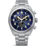 Citizen Eco-Drive Heren Chronograaf Horloge Titanium Blauw One Size Armband, Blauw, Armband
