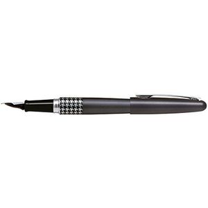 Pilot MR Retro Pop Collection Vulpen, medium punt, motief houndstooth ring, metallic grijs