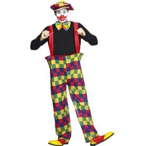 Smiffy's Clownkostuum met broek, hoed en stropdas veter - veelkleurig - Large