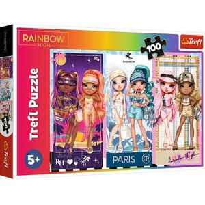 Tréfl Rainbow High, regenboogpoppen – puzzel 100 elementen – kleurrijke puzzel met sprookjespersonages Rainbow High, creatief entertainment, plezier voor kinderen vanaf 5 jaar