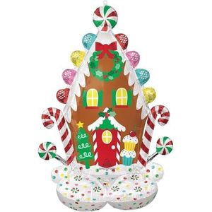 Amscan - AirLoonz Gingerbread House Foil Balloon P71 Packaged 81 cm x 129 cm, 4491411