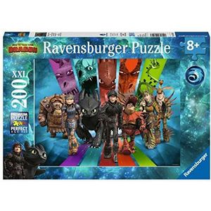 Ravensburger Kinderpuzzel - 12629 - De drakenruiters van Berk - Dragon Puzzel - Voor kinderen vanaf 8 jaar - Met 200 stukjes in XXL-formaat