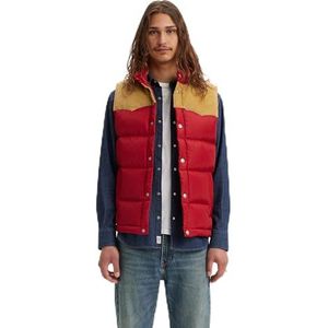 Levi's Western Super Puffer Vest Jeansvest voor heren (1 stuk), Ritmisch rood