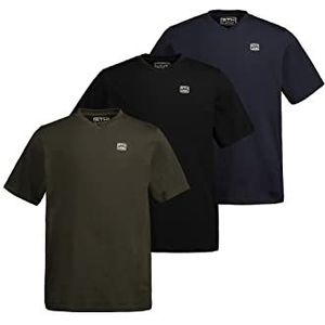 STHUGE T-Shirt V-hals 797367 3-pack, Donkere Olijf