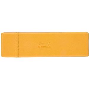 RHODIA 118870C pennenetui, oranje, 21 x 5,5 x 3 cm, met siernaden voor zadel, oranje - buitenkant kunstleer - collectie Home Office Rhodiarama - organisatie van kantoor & opbergdesign