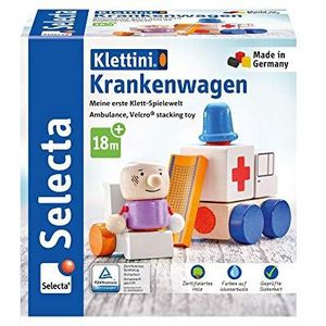 Selecta Spielzeug Speelset Ziekenauto Junior Hout Naturel/wit 7-delig