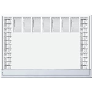 SIGEL Ho366 Bureauonderlegger, papierblok, kalender voor 2 jaar en weekplanner 2023/24, A2 (59,5 x 41 cm), zwart en wit, 40 vellen
