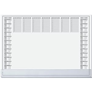 SIGEL Ho366 Bureauonderlegger, papierblok, kalender voor meer dan 2 jaar en weekkalender 2023/24, A2 (59,5 x 41 cm), zwart en wit, 40 vellen