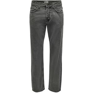Only & Sons Onsedge Loose Washed PK 2800 Noos Jeans, Black Denim, standaard (2 stuks) voor heren, Black Denim, One Size, Zwarte Denim