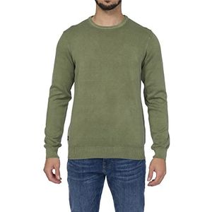 Blauer Gebreide ronde hals sweater heren, 732 Loden Groen