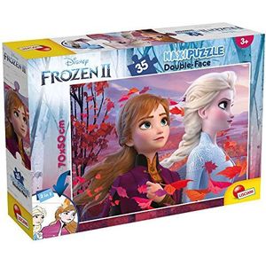 Lisciani, Maxi puzzel voor kinderen vanaf 4 jaar, 35 delen, 2-in-1 dubbele gezichtsachterkant met kleuren - Disney The Frozen-Frozen 2 82155