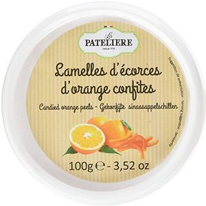 LA PATELIÈRE – gekonfijte sinaasappelschillen – pluizig – ter verfraaiing van je cakes en andere taarten – gemaakt in Frankrijk – zonder GMO's – 100 g (6 stuks)