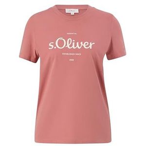 s.Oliver T-shirt pour femme avec logo imprimé orange, 40, Orange, 42