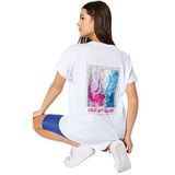Trendyol T-shirt basique en tricot à col rond pour femme, blanc, XS