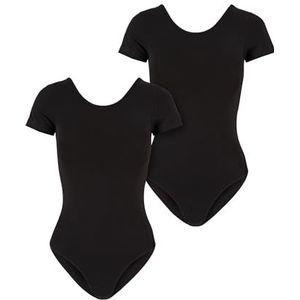 Urban Classics Lot de 2 maillots en jersey stretch biologique pour femme, Noir et noir., 4XL