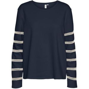 VERO MODA VMVILNA L/S Sweat JRS BTQ, Navy Blazer/Detail:tape in Birch, M