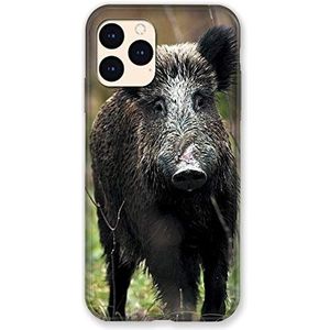 Beschermhoes voor iPhone 12 Mini, wilde zwijn, hout