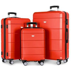 LUGG Jetset lichtgewicht reiskoffers met ABS-schaal, waterdicht en veilig vergrendelingssysteem - Easyjet, British Airways, TUI en meer, 45 x 36 x 20 cm, Rood, Rood Rood