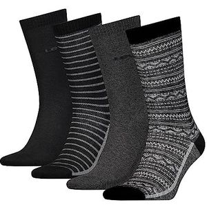 Levi's Fair Isle Regular Cut Gift Box normale sokken voor heren, Zwarte combo