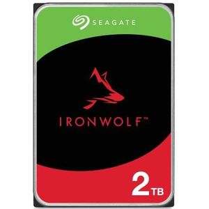 Seagate IronWolf 2 TB, interne harde schijf NAS HDD, CMR 3,5 inch SATA 6 GB/s 5900 U/min, 256 MB cache, voor RAID-NAS, eenvoudige opening (ST2000VNZ03)