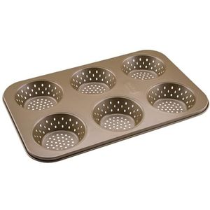Zenker Set van 6 broodjesplaten, geperforeerde bakvorm voor knapperige broodjes, antiaanbaklaag ter voorkoming van plakken, hittebestendig tot +230 °C, 34 x 22 x 3 cm