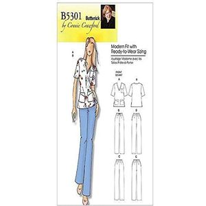 Butterick Patterns B5301 dames bovendeel en broek wit maat XXL - 1X-2X-3X-4X-5X-6X