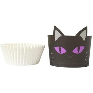 PME Set van 12 cupcake-vormpjes met zwarte kat