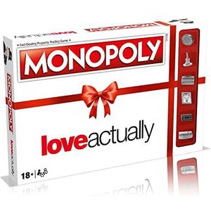 Winning Moves Love Actually Monopoly bordspel, stap vooruit naar Karen and Harry's House en Jamie's Cottage en ruil je weg naar succes, familiespel voor 2 spelers en meer voor kinderen
