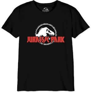 Jurassic Park T-shirt voor jongens, zwart.