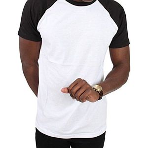 Urban Classics Raglan Contrast T-shirt voor heren (1 stuk), Wit/Zwart