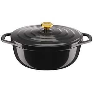 Tefal Braadpan Air 30 cm – pan van gegoten aluminium met een inhoud van 5,7 l, keramische coating, zachte resultaten, geschikt voor conventionele ovens en fornuizen, inclusief inductie,