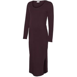 MAMA.LICIOUS MLEVA LS JRS MIDI Dress Noos, wijn, XL, Wijn