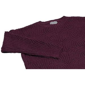 Jalene Pull en tricot torsadé ondulé pour femme Violet foncé à carreaux Taille XS/S, violet, XS