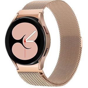 ABOVEACC Roestvrij stalen armband, compatibel met Samsung Galaxy Watch 5/Watch 5 Pro/Galaxy Watch 4 40 mm 44 mm/Galaxy Watch 4 Classic 42 mm 46 mm, metalen mesh-armbanden voor dames en heren, roségoud