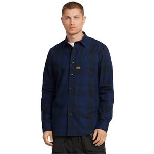 G-STAR RAW Bristum 2.0 Slim Shirt T-shirt voor heren, Veelkleurig (Imperial Blue Bold Check D23553-d412-g784)