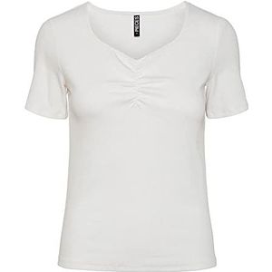 Pieces Pctania Ss Top Noos Bc T-shirt voor dames, Helder wit