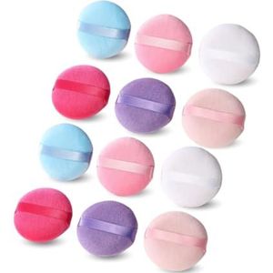 - Lot de 12 poufs de maquillage ronds - L'accessoire indispensable pour une application parfaite - Doux et velouté - 12 pièces aux couleurs aléatoires